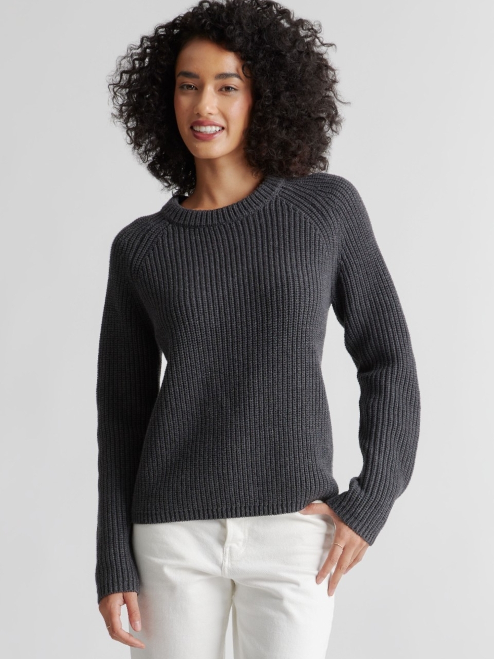Quince 100% Organic Cotton Fisherman Cable Knit Sweater